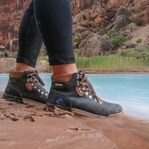 Forsake Patch Mid Leather‎ Hiking Sneaker Boots Women 7.5 Waterproof Black Tan